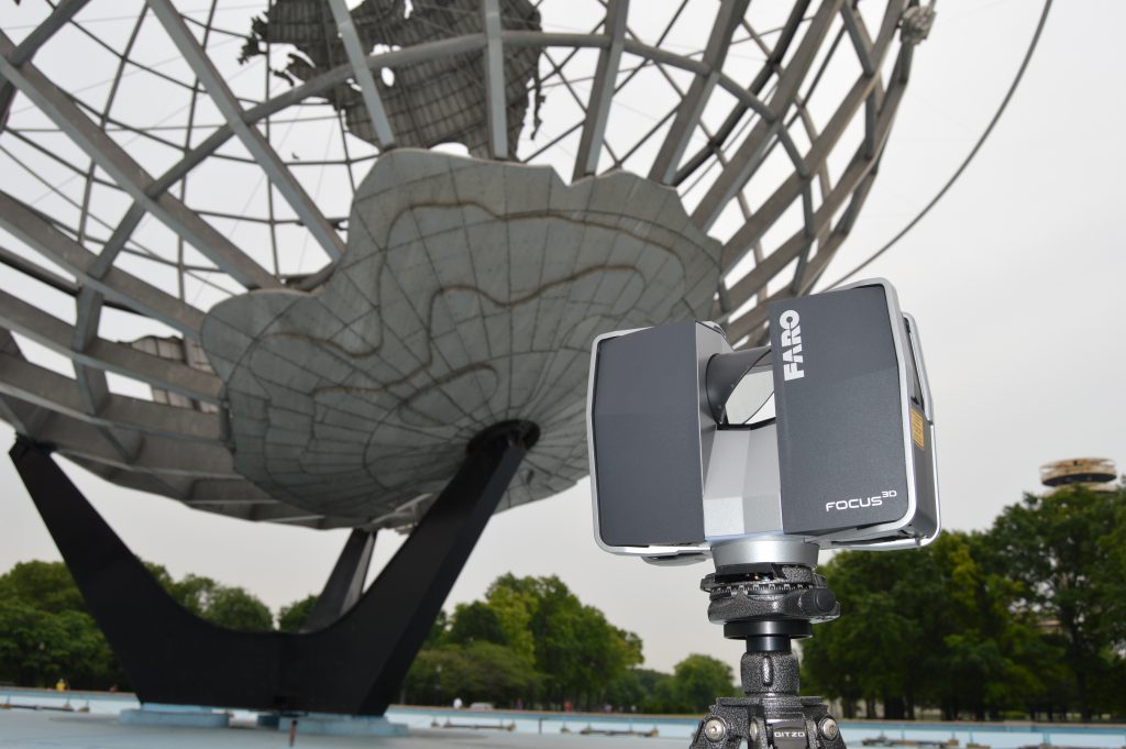 The FARO S120 with the Unisphere as a backdrop.