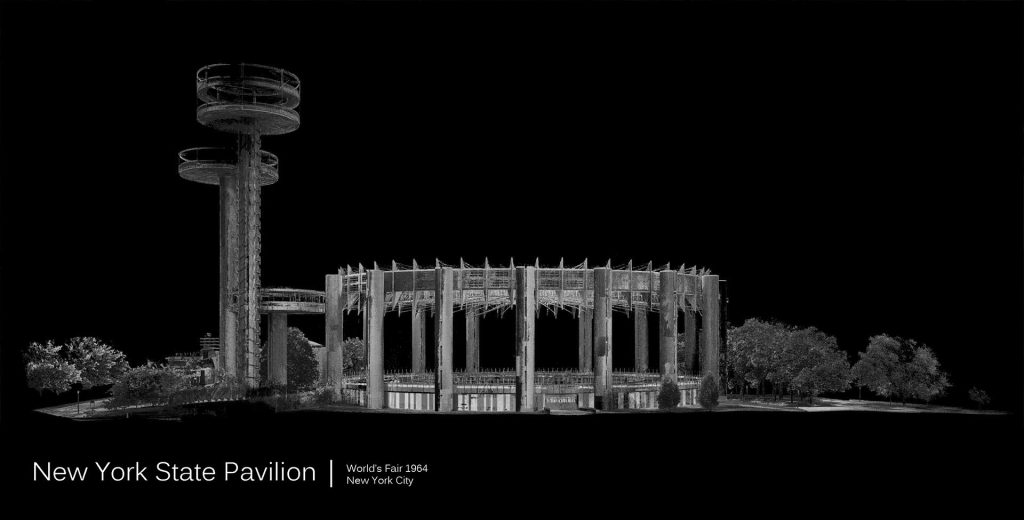 Greyscale New York State Pavilion Laser Scan