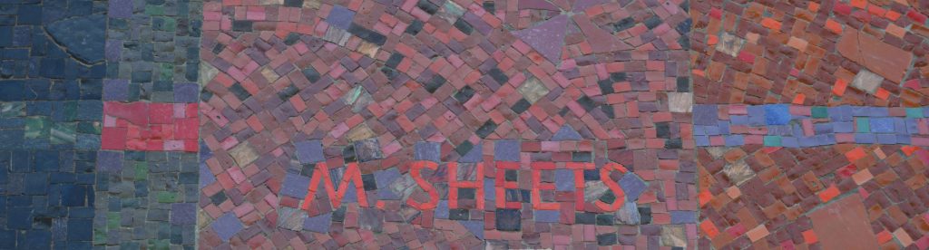 Millard Sheets' mosaic signature at La Mesa Home Savings - Photo