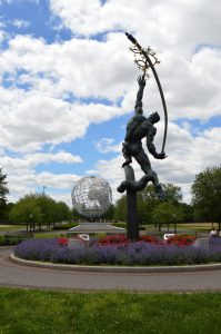 Rocket Thrower in Flushing Meadows-Corona Park with Unisphere in Background