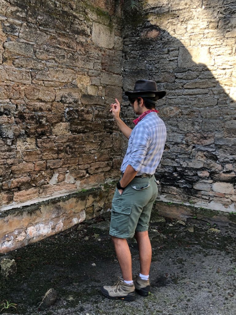 Dr. Kider testing DATCH at the New Smyrna Sugar Mill Ruins