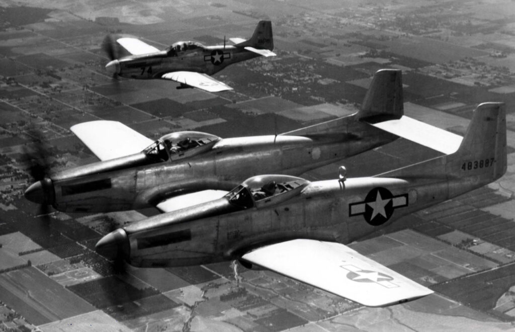 XP-82 with a P-51 Mustang